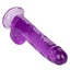 California Exotics Size Queen 8" Dildo w/ Suction Cup Base - firm & flexible 8" dong has a realistic phallic head & veiny shaft with a harness-compatible suction cup. Purple 4