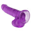 California Exotics Size Queen 8" Dildo w/ Suction Cup Base - firm & flexible 8" dong has a realistic phallic head & veiny shaft with a harness-compatible suction cup. Purple 5