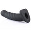 Sportsheets Banx 8" Ribbed Hollow Silicone Sheath Dildo has a ribbed, hollow shaft & can be used as a dildo, strap-on, or penis extender. It can also hold a vibrating toy for versatile play. (2)