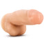 Front view of Loverboy Mr Fix It realistic dildo shows of thick beige testicles sitting against a white backdrop.