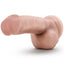 A front view of Mr Loverboy Jackhammer 8.5 inch beige dildo features ridged head made of waterproof  PVC.