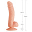 Seducer - 6" Veined Dong - realistically phallic dildo has a suction cup base & a sculpted ridged head + veiny curved shaft for G-spot or P-spot stimulation. Flesh, size details