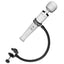 Wand Assist Adjustable Gooseneck Wand Vibrator Holder. This strong, flexible arm holds its shape when you bend it & clamps onto flat edges easily. It includes 2 adjustable rings to hold wand vibrators of any size. With Wand.