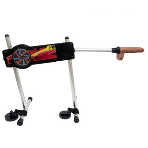 525 Remote Control vibrating sex machine has realistic silicone dildo and testicles with fully adjustable thrusting angle.