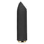A black angled bullet vibrator features precision tip. 