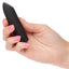 A hand model holds a black angled bullet vibrator.