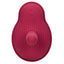 Top view of a dual rider thrusting and vibrating grind-on massager showcases its two control buttons on the base pad.