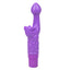 A purple butterfly rabbit vibrator features fluttering wings and antennae on the clitoral teaser.