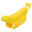 A yellow butterfly flickering finger vibrator with an ergonomic curved design.