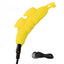 A yellow flickering butterfly finger vibrator lays next to its charging cord. 