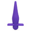 A purple high intensity vibrating anal probe features a flared hilt.