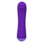 A thick girthy ribbed g-spot vibrator showcases its power button on the base. 