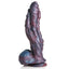 A Hydra Sea monster silicone dildo shaped like a phallic version of a unicorn horn with a tapered tip.