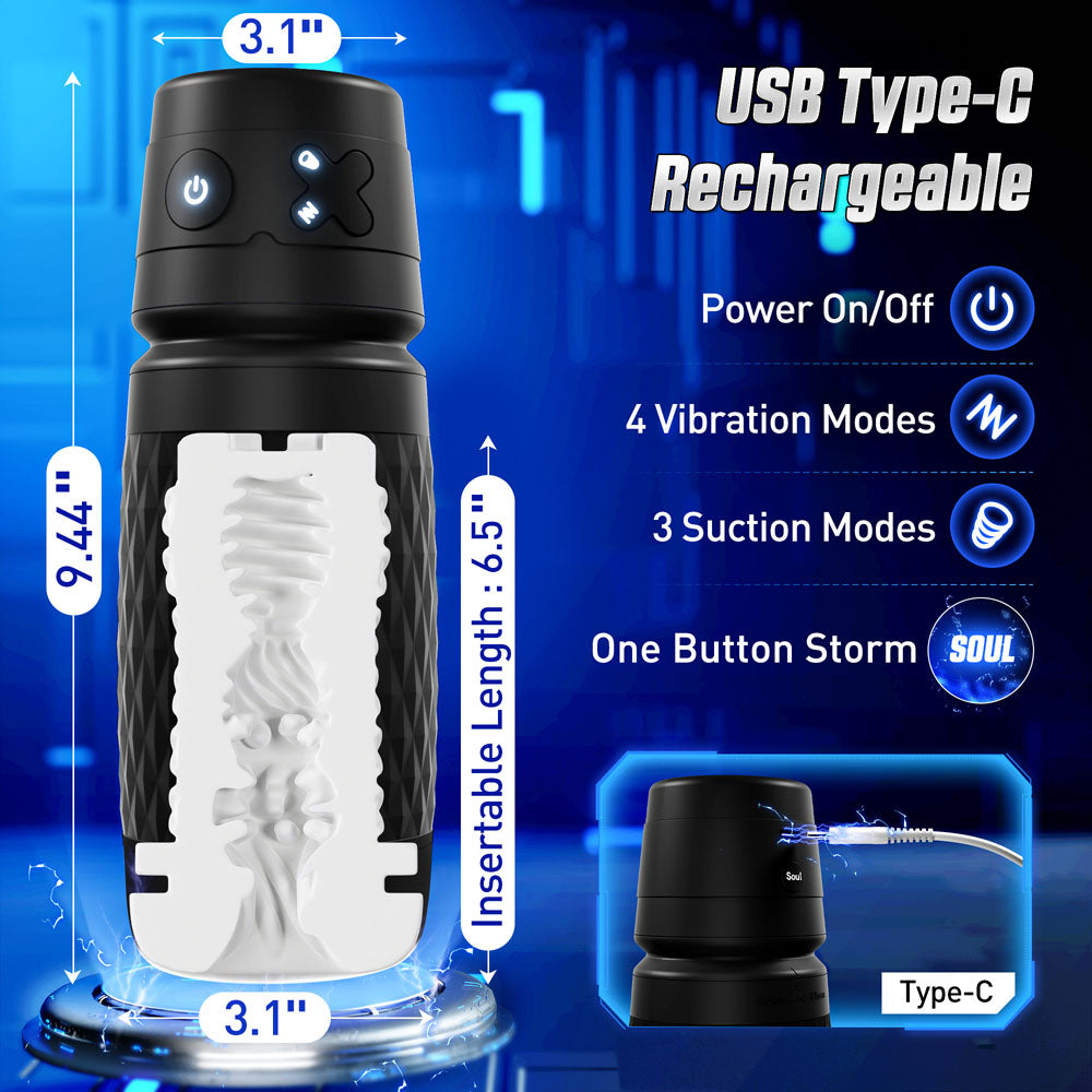 Cyberskin Warrior Vibrating Sucking Automatic Male Masturbator  Sexyland