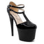 A single Ellie Venus platform stiletto shoe shows its vintage-inspired T-strap vamp that reveals the sides of your feet.