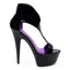 A side view of the black patent Ellie Wonder shoes shows cutout sides, a 6-inch stiletto heel and a 2-inch platform.
