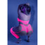 A back view of a plus size model wearing a neon pink footless bodystocking with a high cut rear. 
