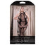 A Fantasy Lingerie box sits against a white backdrop with a plus size model on it wearing a fishnet bodystocking.