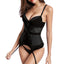 Lovely Lies Padded Lace & Mesh Gartered Bustier With G-String
