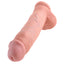 A realistic 11-inch veiny dildo by Pipedream's King Cock shows its phallic head, veiny shaft, and lifelike testicles.