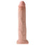 A realistic 13-inch phallic dildo with a ridged head and veiny shaft stands on its flared suction cup base.