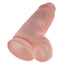 Back view of a life-like veiny chubby 9 inch dildo showcasing its suction base cup. 