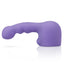 A violet silicone attachment features a penis shaft with a ripple body and bulbous head.