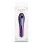 A box by NS Novelties stands against a white backdrop with a metallic purple air pulse bullet vibrator inside. 