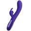 A GIF of a purple rabbit vibrator shows its bulbous G-spot head vibrating and the clitoral rabbit's tongue flickering.