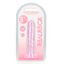 A crystal clear pink jelly dildo with a suction cup base sits in its clear packaging by Real Rock. 