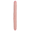 A 14 inch straight slim double-ended dildo with a tapered phallic realistic tip. 