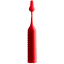 A GIF of a Romp Pop red clitoral vibrator showcasing its vibrations with the paddle-shaped head attached in motion.