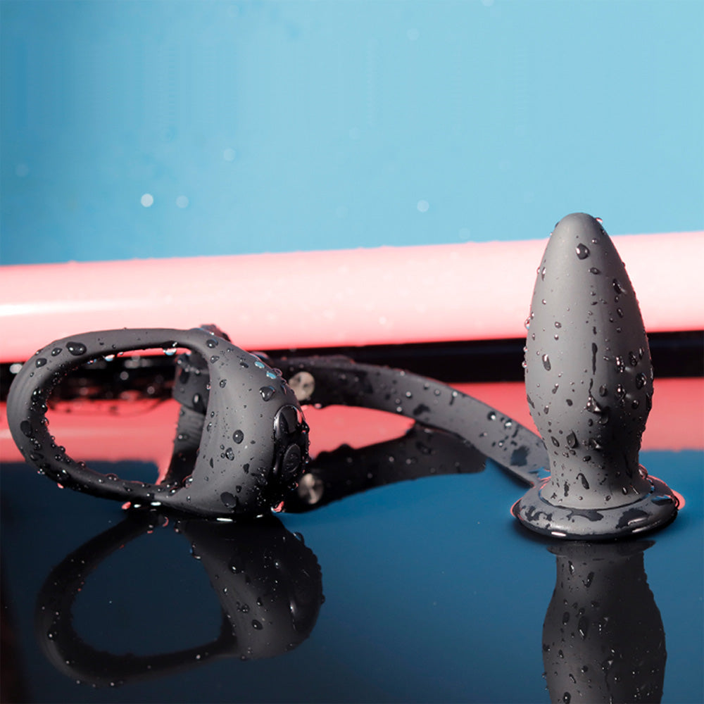 Running Wild Vibrating Silicone Cock & Ball Ring + Anal Plug  Sexyland