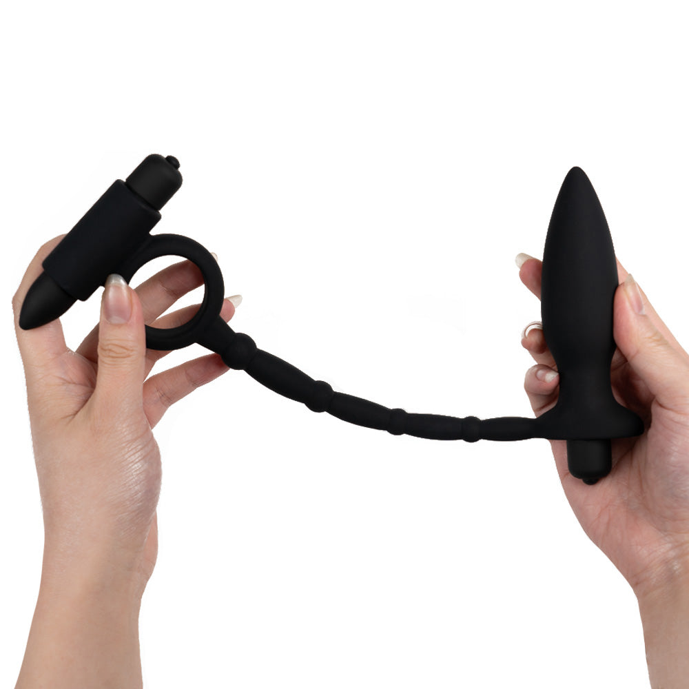 Sexyland Double Trouble Vibrating Butt Plug & Cock Ring Toy Sexyland Double Trouble Vibrating Butt Plug & Cock Ring Toy