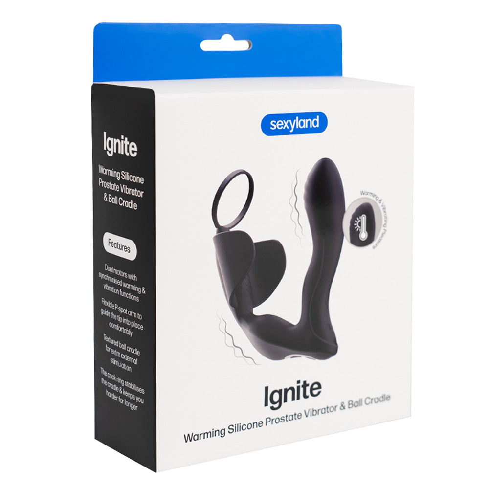 Sexyland Ignite Warming Prostate Vibrator, Ball Cradle & Cock Ring Sexyland Ignite Warming Prostate Vibrator, Ball Cradle & Cock Ring