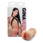 A realistic ribbed pussy stroker sits next to its box featuring Latina porn star Gina Valentina.