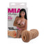 A realistic ribbed pussy stroker sits next to its box featuring Lebanese porn star Mia Khalifa.