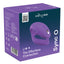 A box with We-Vibe Sync O secure fit couples vibrator in purple displayed on the front of it. 