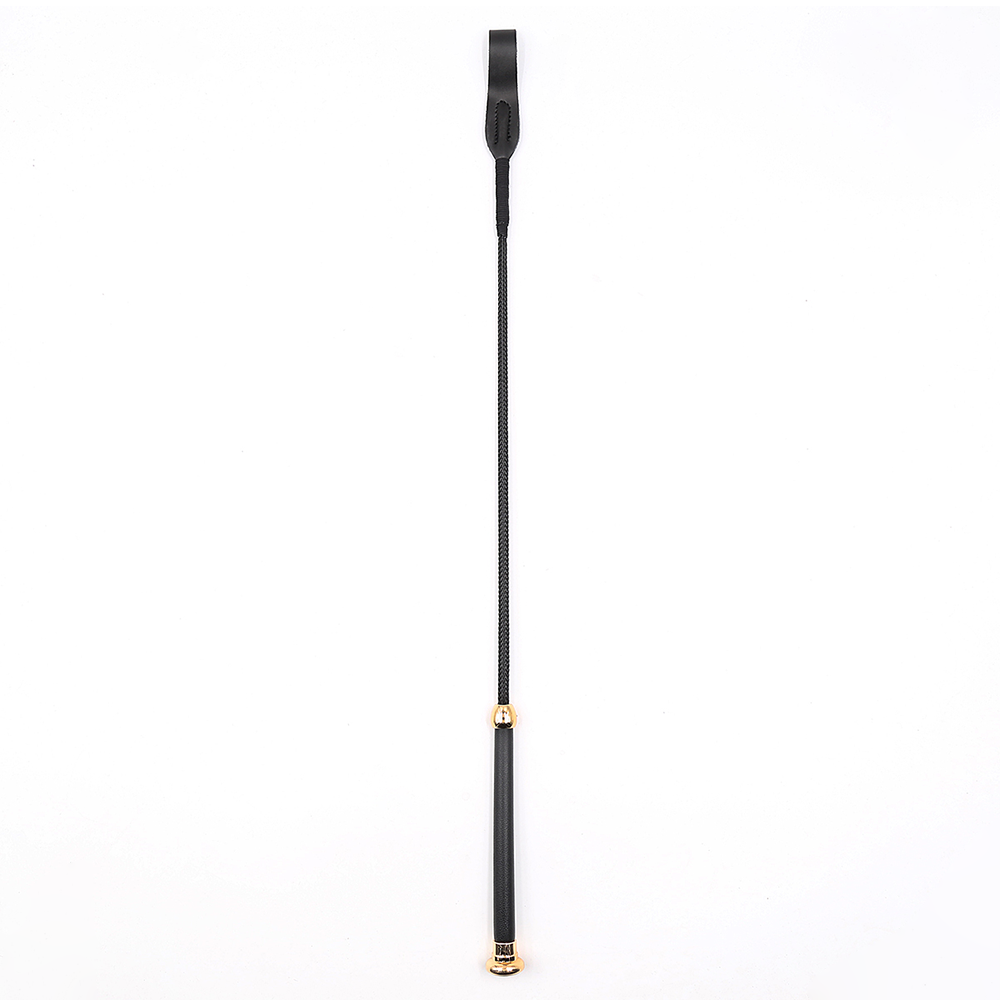 Toy Ridning Crop Sexyland Faux Leather Riding Crop w/ Gold Tip Handle | BDSM Toys