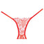 Allure Adore Enchanted Belle Rear Cutout Lace Panty is made from wispy eyelash lace & features a curtain-like cutout to reveal your rear assets. Red. (2)