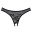 Allure Adore Just A Rumour Lace & Mesh Crotchless Panties features a delicate floral lace pattern in the front & back w/ a sheer mesh band running around the top. Black. (3)