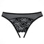 Allure Adore Just A Rumour Lace & Mesh Crotchless Panties features a delicate floral lace pattern in the front & back w/ a sheer mesh band running around the top. Black. (4)