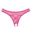 Allure Adore Just A Rumour Lace & Mesh Crotchless Panties features a delicate floral lace pattern in the front & back w/ a sheer mesh band running around the top. Hot pink. (2)
