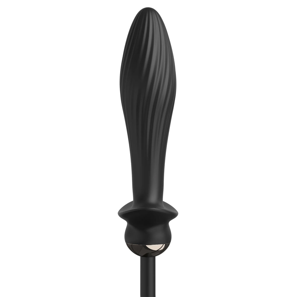 Anal Fantasy Elite Collection Auto-Throb Inflatable Vibrating Plug has a corded remote to activate 10 vibration modes + manual inflation & a pulsating, auto-throb mode to pulse against your inner walls! (2)