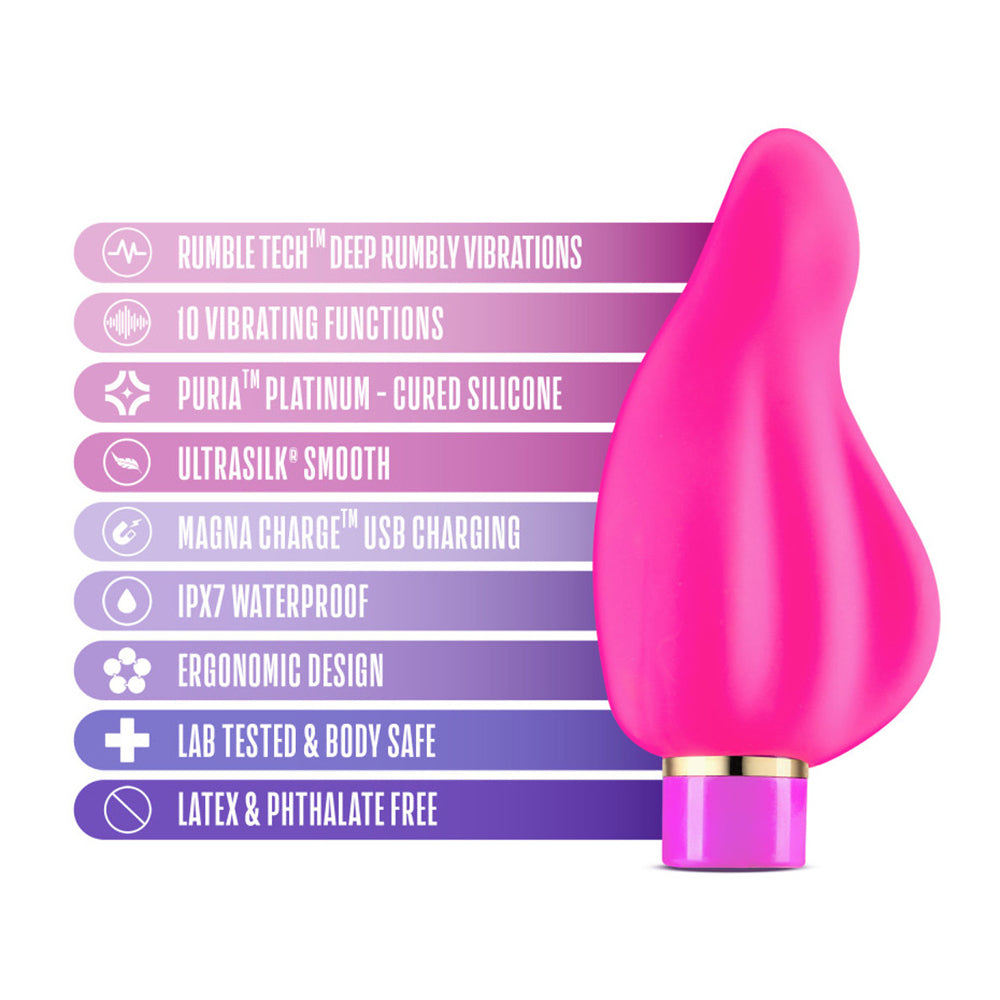 Aria Epic AF Ergonomic Curved Silicone Finger Vibrator has a curved design to cup your body & a tapered, tongue-like tip w/ 10 powerful vibration modes concentrated in it. Features.