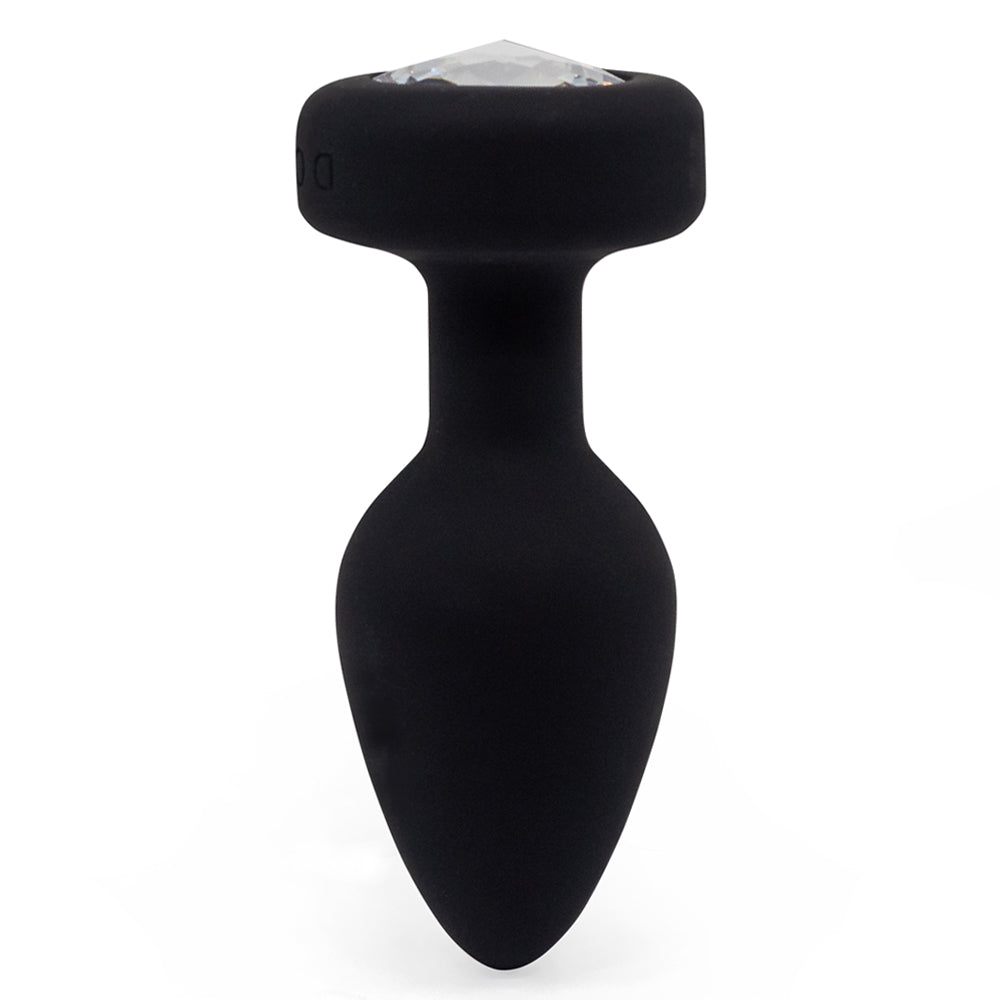 Ashella Vibes Remote Control Vibrating Jewel Butt Plug has a tapered tip + firm neck for easy insertion & has 10 vibration modes you can control onboard or w/ the remote. (2)