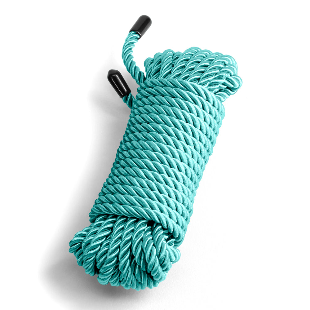 Bound 25ft Silky Bondage Rope is non-chafing to be kind to skin during long bondage, shibari & restraint play sessions & has capped no-fray ends. Green.