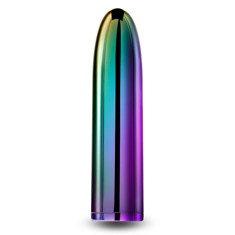 Chroma Petite Rechargeable Metallic Bullet Vibrator has x intense settings in a sleek, shiny metallic body that's compatible w/ all lubricant. Multicolour.