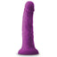  Colours Pleasures 7" Smooth Firm Vibrating Dildo With Suction Cup is sculpted from silicone w/ a realistic phallic head & veiny shaft + a harness-compatible suction cup for hands-free fun! Purple.