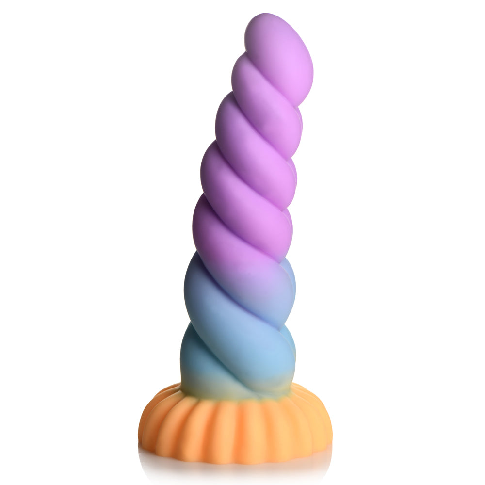 Creature Cocks Mystique Silicone Unicorn Horn Dildo will have you riding waves of magical pleasure as thick bulbous ridges rub against your inner walls. (2)